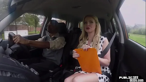 Big ass MILF instructor fucked in POV by BBC car driver