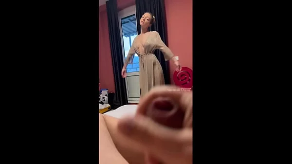 He took out his cock and began to masturbate while his stepsister was trying outfit