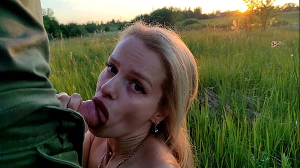 Sunset and a huge portion of sperm for beauty S-Wife Katy