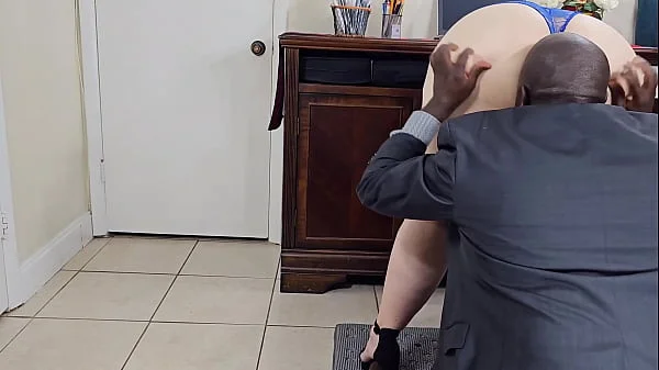 Boss caught Secretary bent over with legs open & eat her pussy