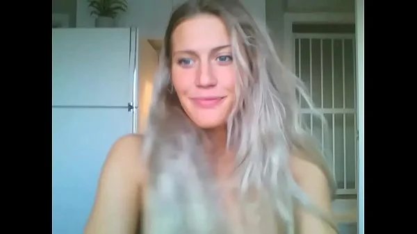 dumb blonde girl playing sexy on video haha