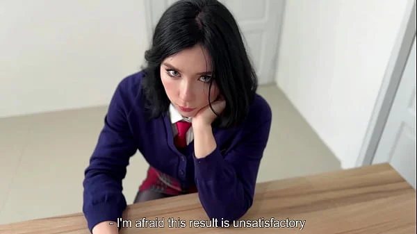 Busty Student Sucked Teacher's Fat Dick and Got Her Pussy Fucked till Cum In Mouth for Retaking an Exam