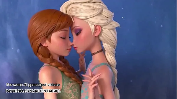 Frozen Ana and Elsa cosplay | Uncensored Hentai AI generated