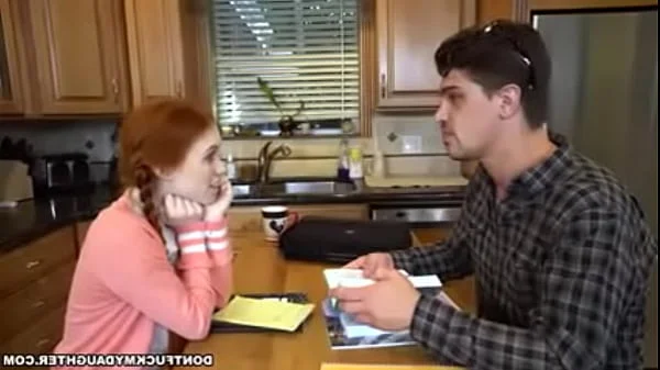 Redhead teen rides big dick teacher