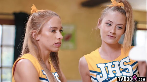 Cheerleaders let coach decide their faith and he fucks them both anal