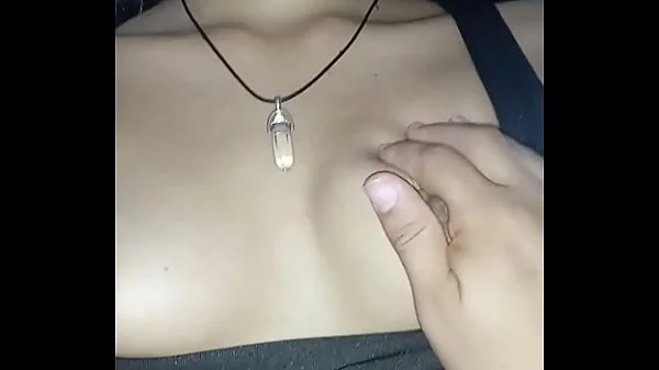 do you like my tits? You can pet them while we watch hentai. The college girl is groped on her perfect natural tits. Real home video.