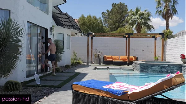 New Pool Boy Can't Resist Scarlett Hampton's Tight Squeeze