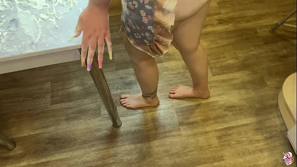 Instead of Cooking, Couple Had Rough Fuck and CUMcake In Kitchen (She really eats it)