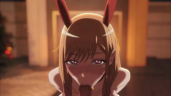 Hot Blonde Marin Dressed as a Bunny Gives Blowjob then Gets Creampied - Uncensored Cartoon