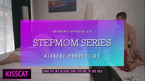 S1E3: Step son tied to bed Step mom and fucked hard throat and pussy till cum inside and facial