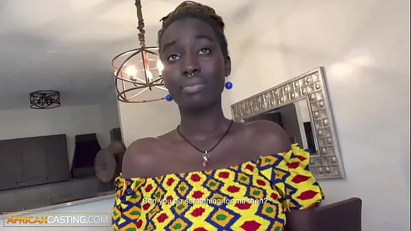 Dark Skin Black Babe Busted Open In Job Interview - African Casting