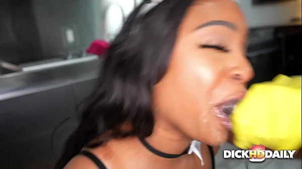 Big Booty Ebony Maid NYNY Sucking Dick & Getting Her Pussy Filled On The Job