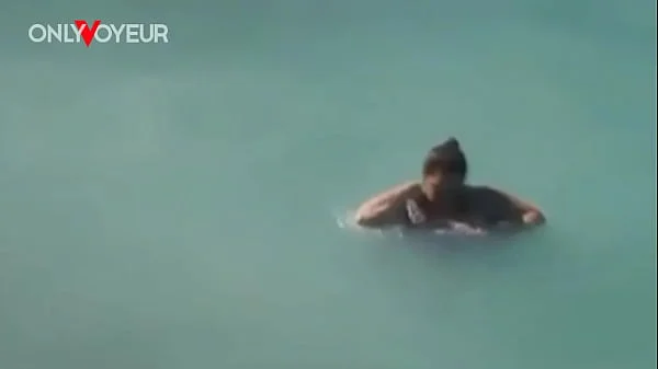 Beach Voyeur. Lucky guy caught BBW size mermaid in the sea