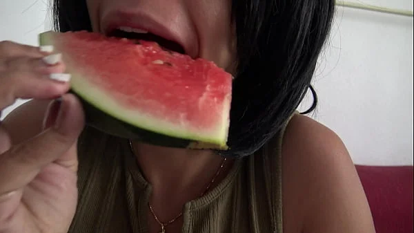 Horny French Amateur Milf Wats Juicy Watermelon