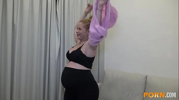 Pregnant Aurora grows hornier by the day. Now she wants to suck 3 COCKS!!!