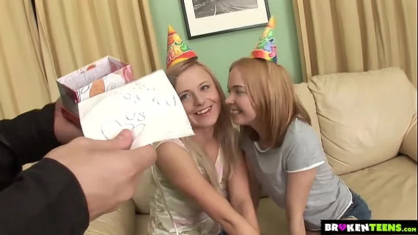 Happy Birthday! As A Present You May Fuck Two Petite Blonde Teen