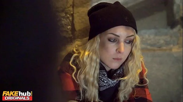 FAKE FANTASY Runaway Blonde with beautiful body picked up for sex