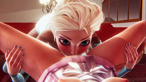 Futa - Tangled Rapunzel gets creampied by Frozen Elsa - 3D Porn