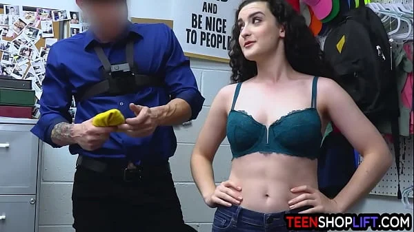 Busty teen thief Lyra Lockhart receives anal punishment by a mall cop