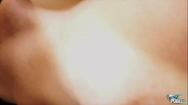 Sexy brunette get into the car with stranger to enjoy huge hard cock public