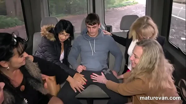 Cougars fuck lonely hitchhiker while giving him a ride