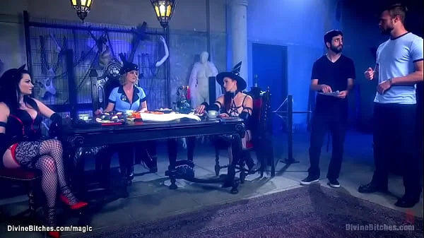 Cosplay femdoms dominate and fuck men